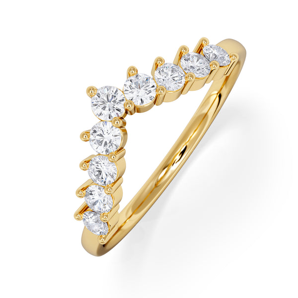 0.50ct Lab Diamond Wishbone Ring H/Si Quality in 9K Yellow Gold